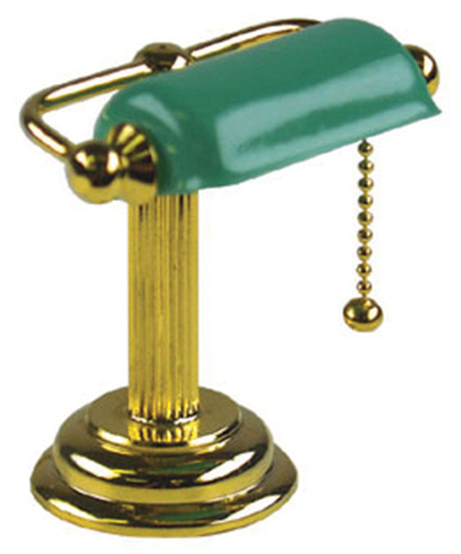 Dollhouse Miniature Banker's Desk Lamp, Green